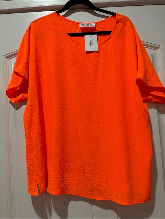 Willow Tree Tops - Willow Tree Neon Orange Relaxed Short Sleeve Tee